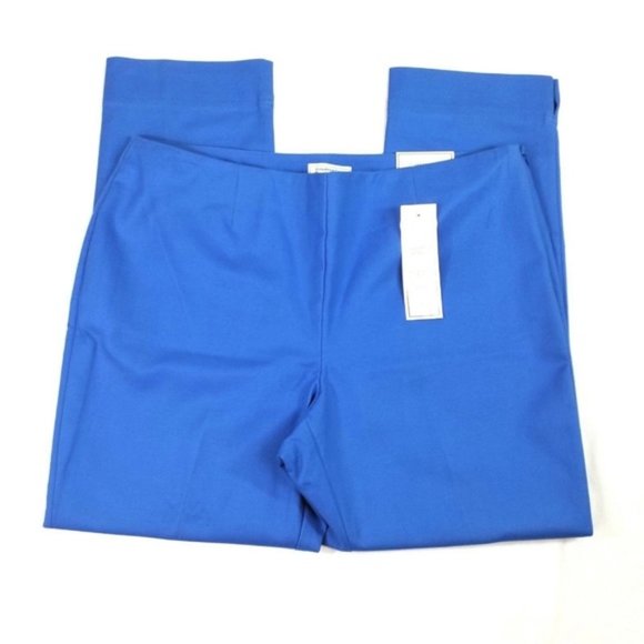Charter Club Blue Flat Front Tummy Slimming Ankle Pants Womens 12 Petite - Picture 5 of 8